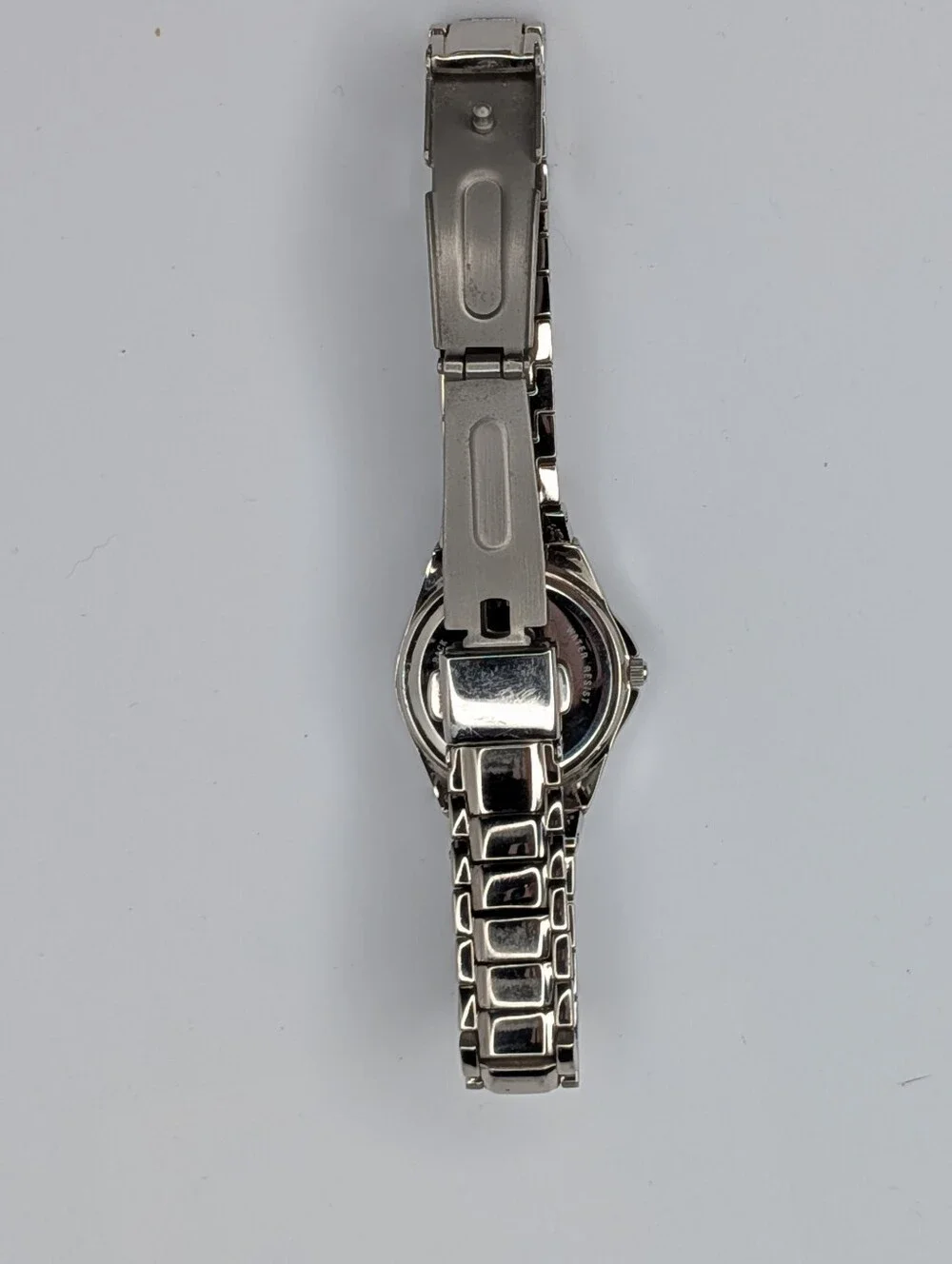Caravelle Bulova Womens Watch Silver Tone Rhinestone Bezel Mother of Pearl Dial